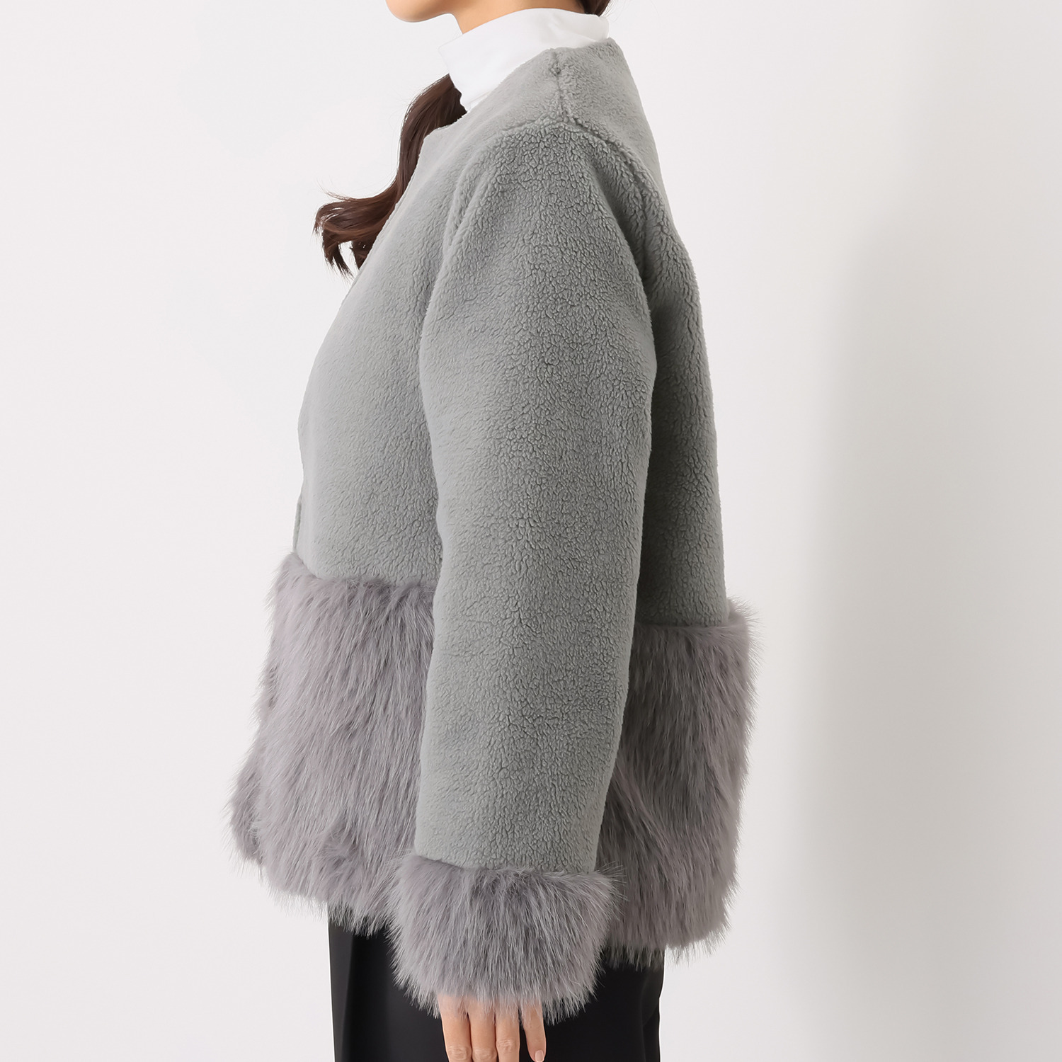 マチュート きれい見え本命アウター ボア×フェイクファー ショートコート