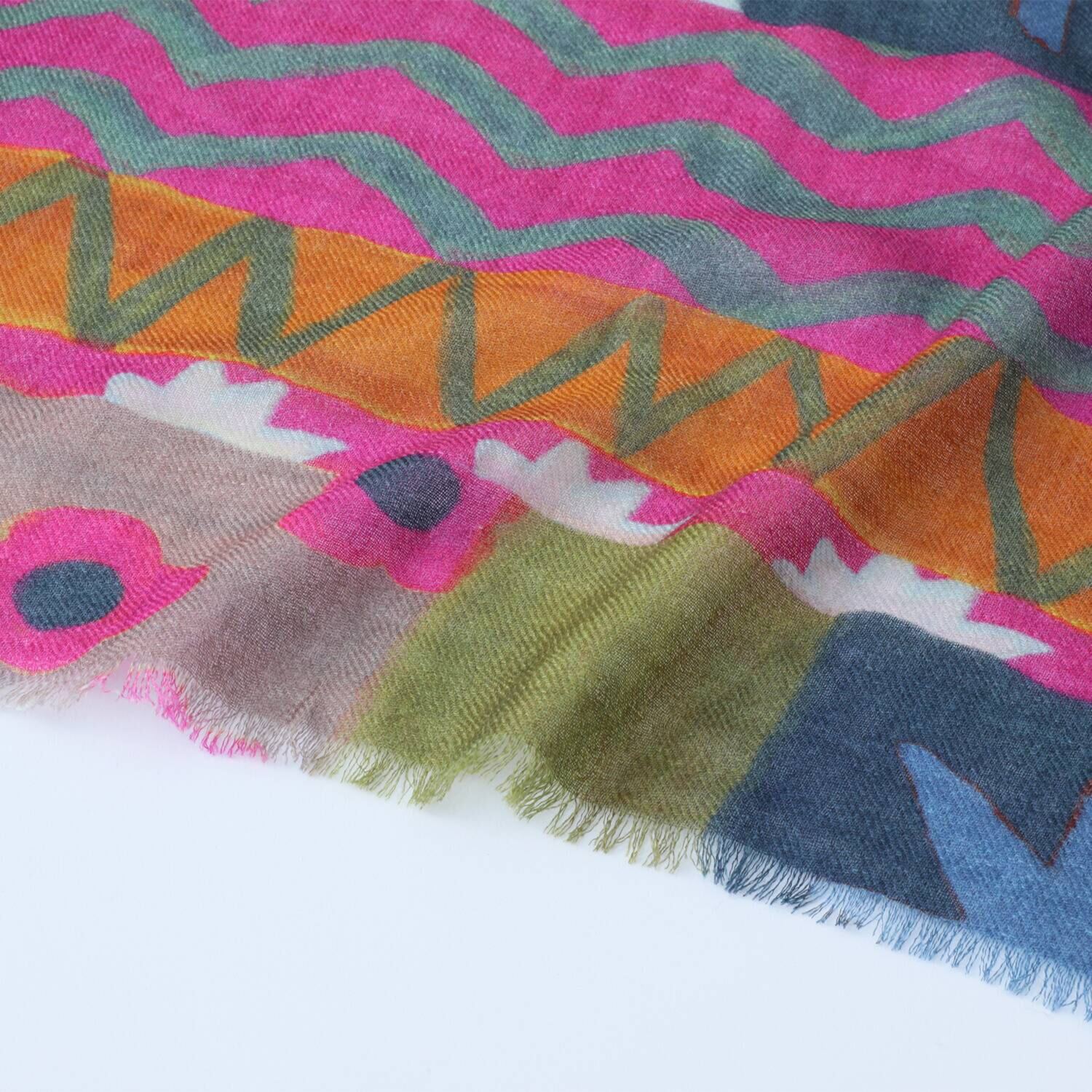 ダジュール パッチワーク調プリント ウールシルクストール