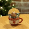 ハートの付いた カップの土台がキュート！ スノードーム “ベアー”
