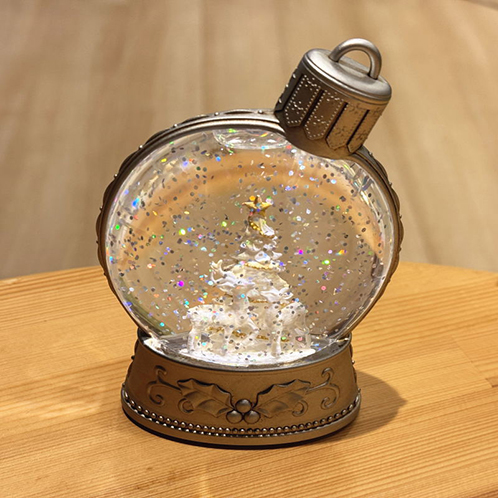 スノーグローブ ボールライトスタンド ＜ホワイトツリー＆ トナカイ＞