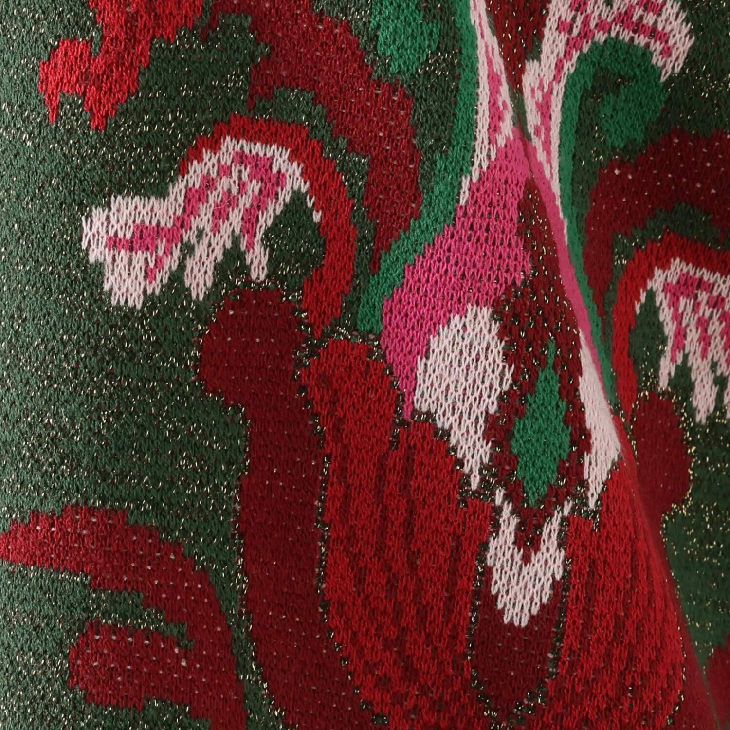 ミューリエ ヴィンテージ感漂う魅力 アラベスク柄ジャガード ニットカーディガン