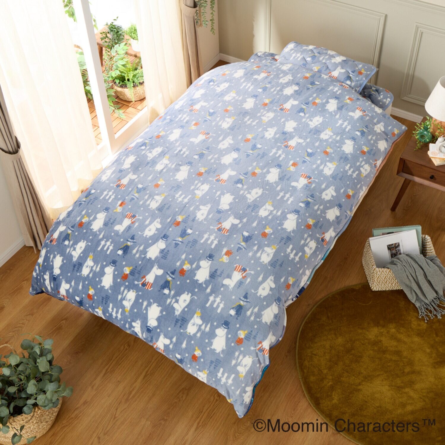 ムーミン 夕暮れと明け方のはざま モコモコ寝具３点セット ＜シングル＞