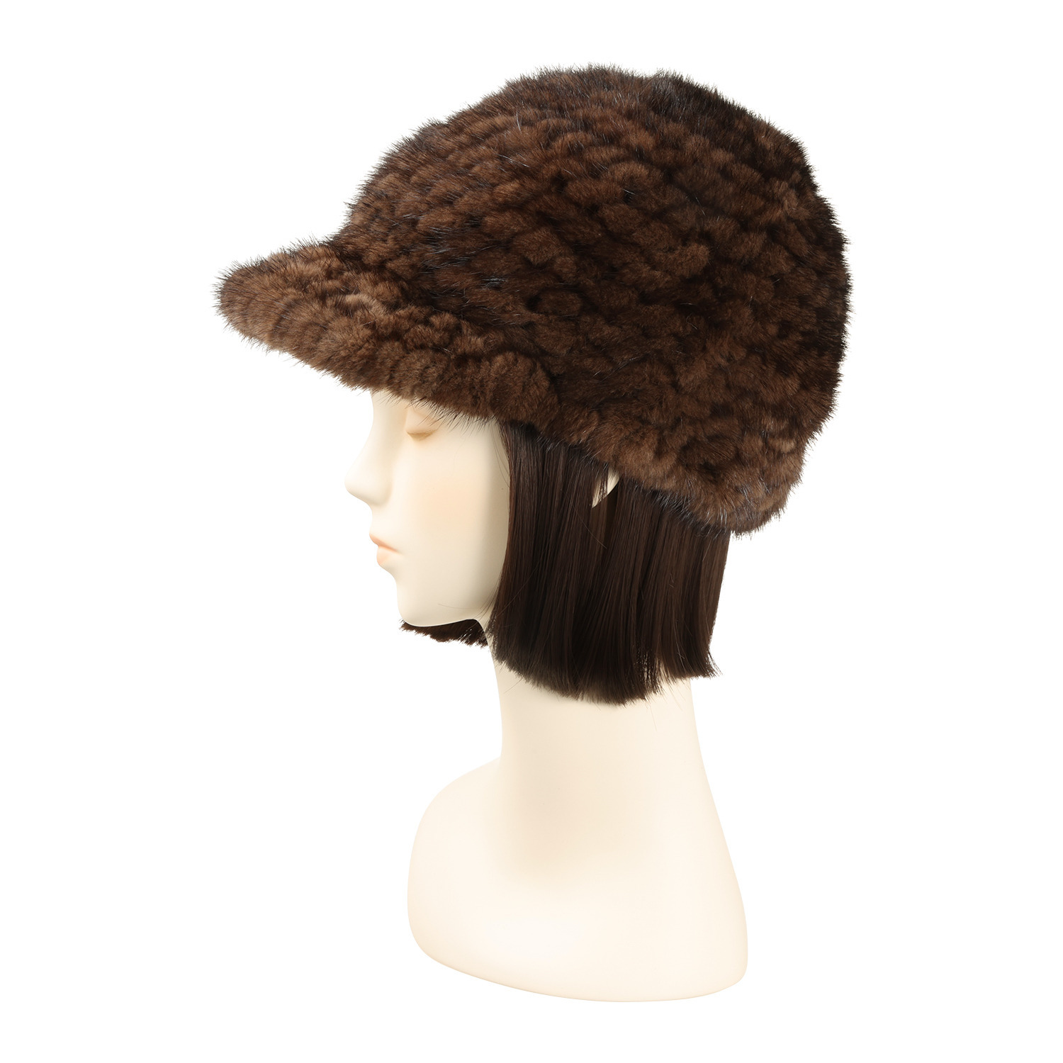 ミンクヤーン ニット帽子