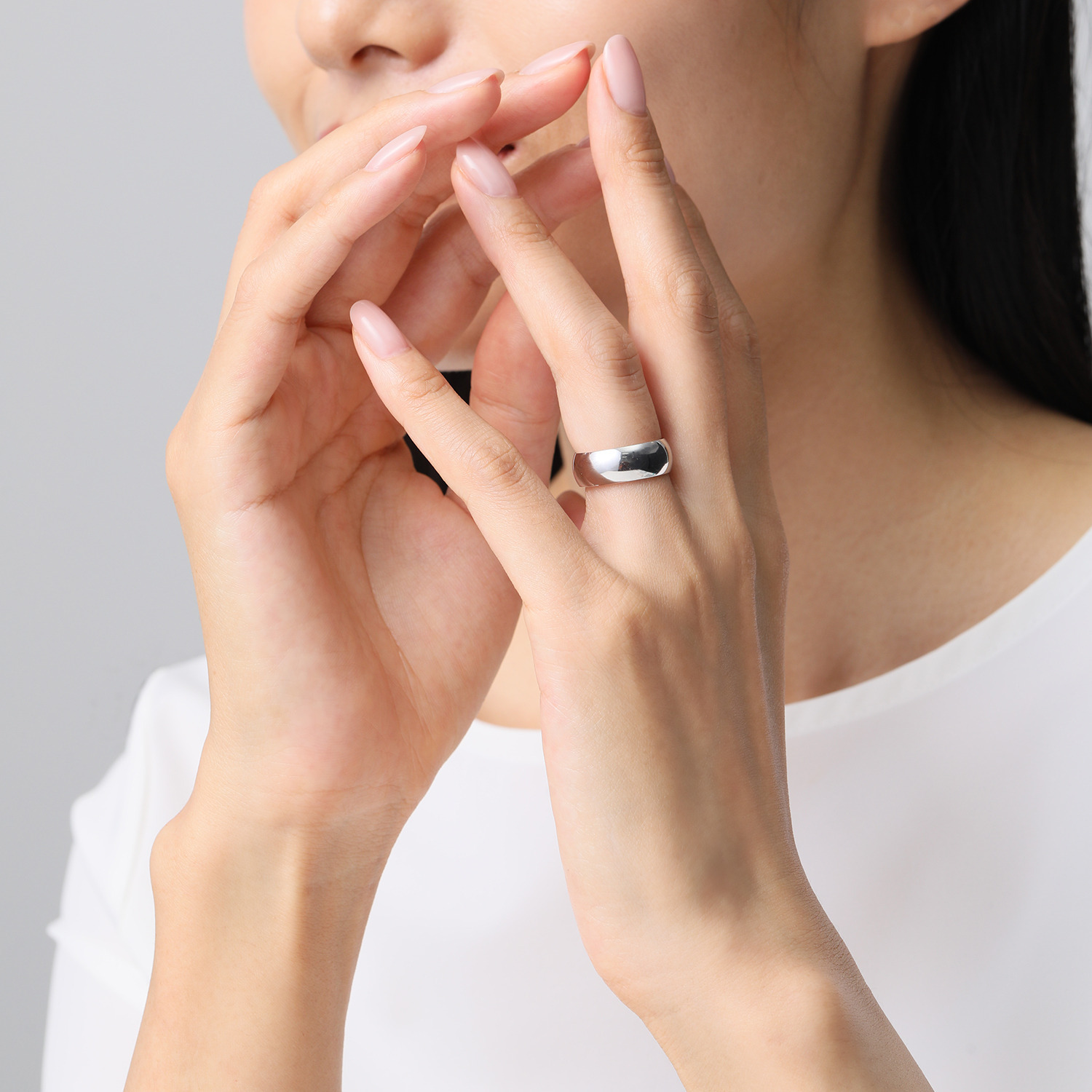 エクセラ イタリアン・シルバー ２層コーティング ワイドバンドリング