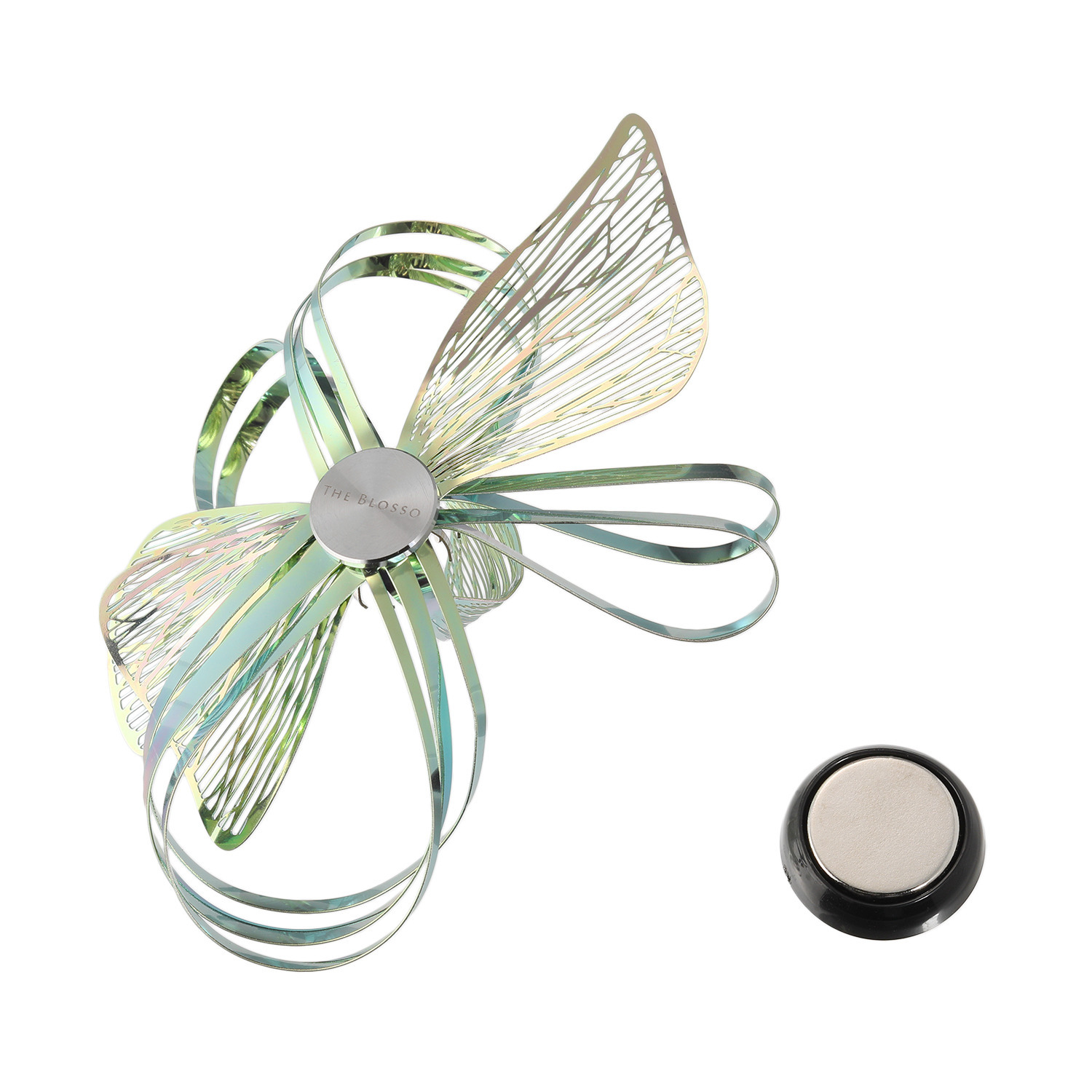 ブロッソ ステンレス インフィニティ＆ リボンデザイン マグネット付ブローチ