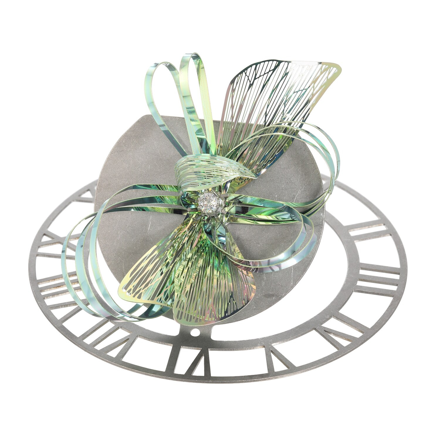 ブロッソ ステンレス インフィニティ＆ リボンデザイン マグネット付ブローチ