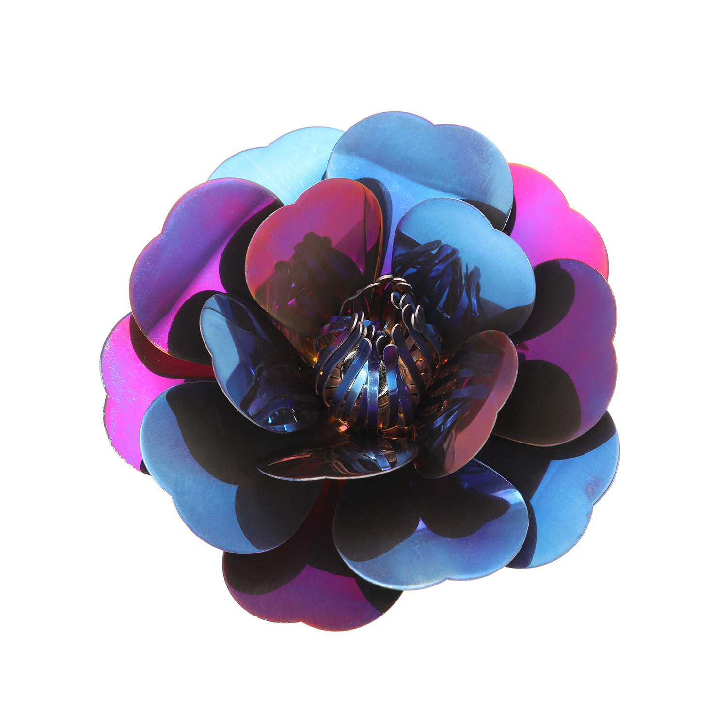 ブロッソ ステンレス カメリアデザイン マグネット付ブローチ