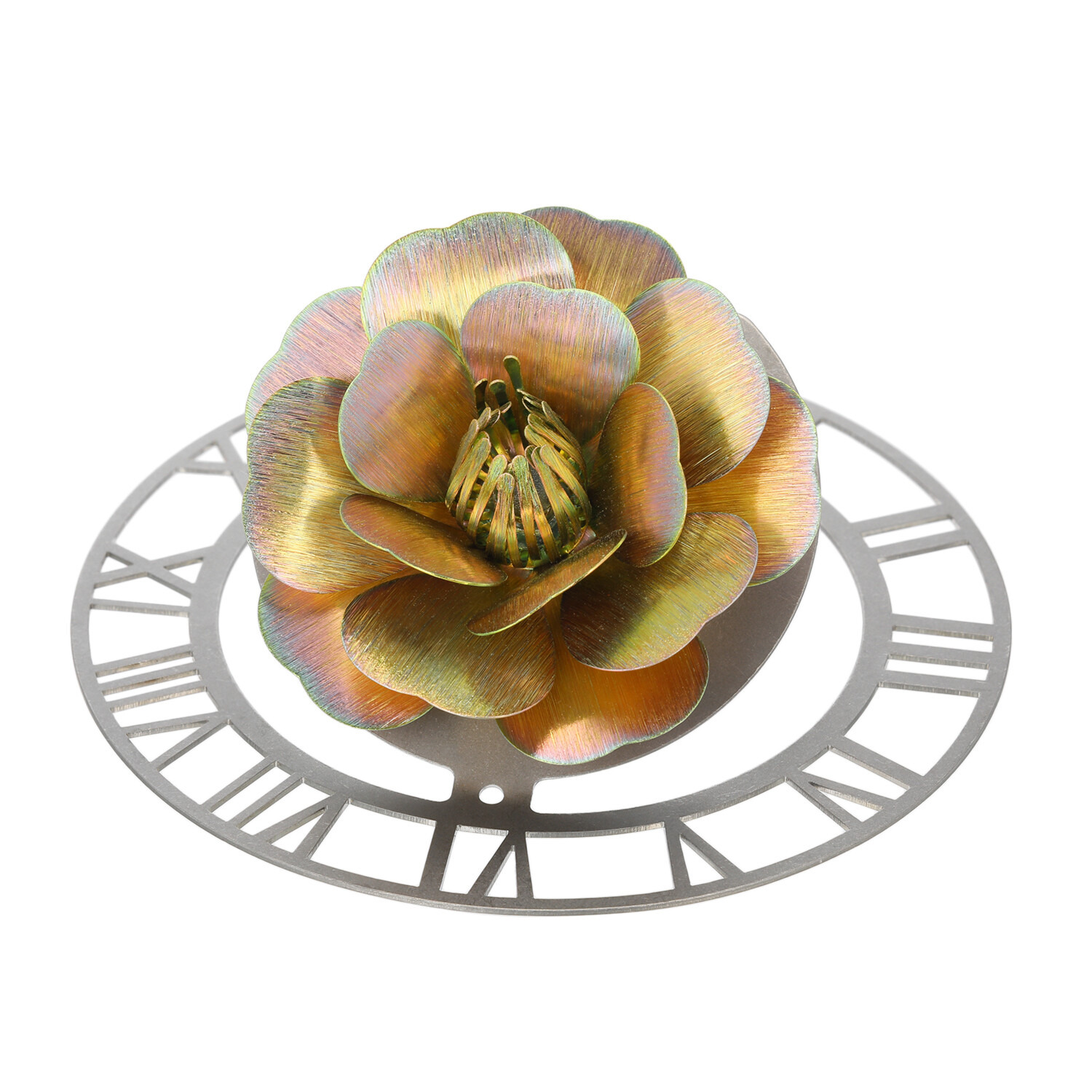 ブロッソ ステンレス カメリアデザイン マグネット付ブローチ