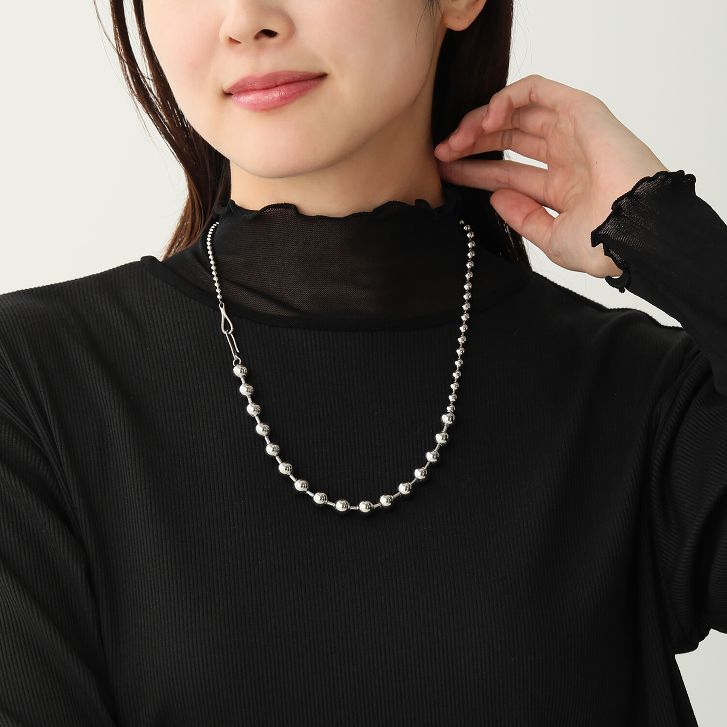 ブロッソ サージカルステンレス グラデーション ボールチェーン ネックレス