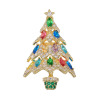 キラキラギフト バイ　アビステ ビジュウ クリスマスツリー ブローチ