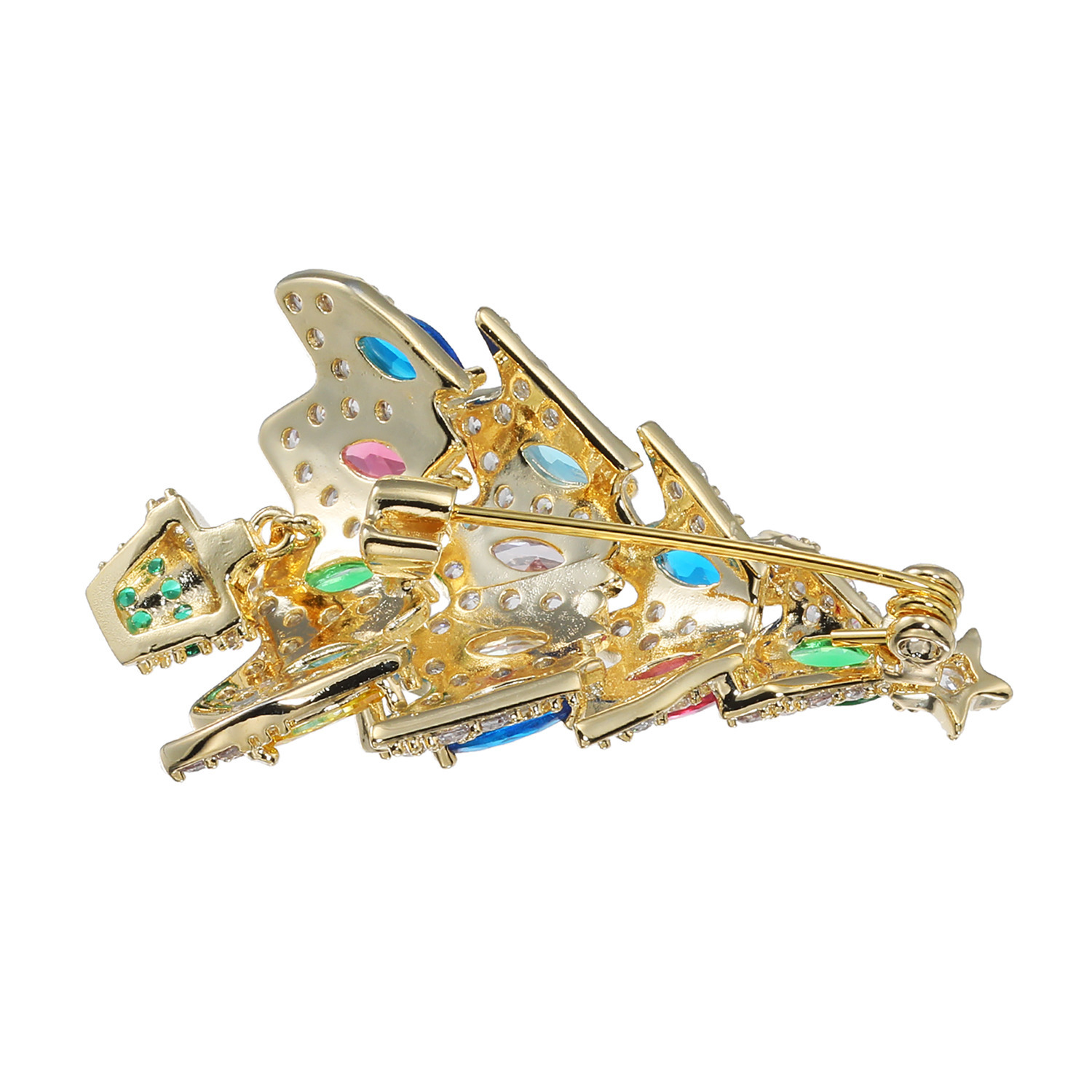 キラキラギフト バイ　アビステ ビジュウ クリスマスツリー ブローチ