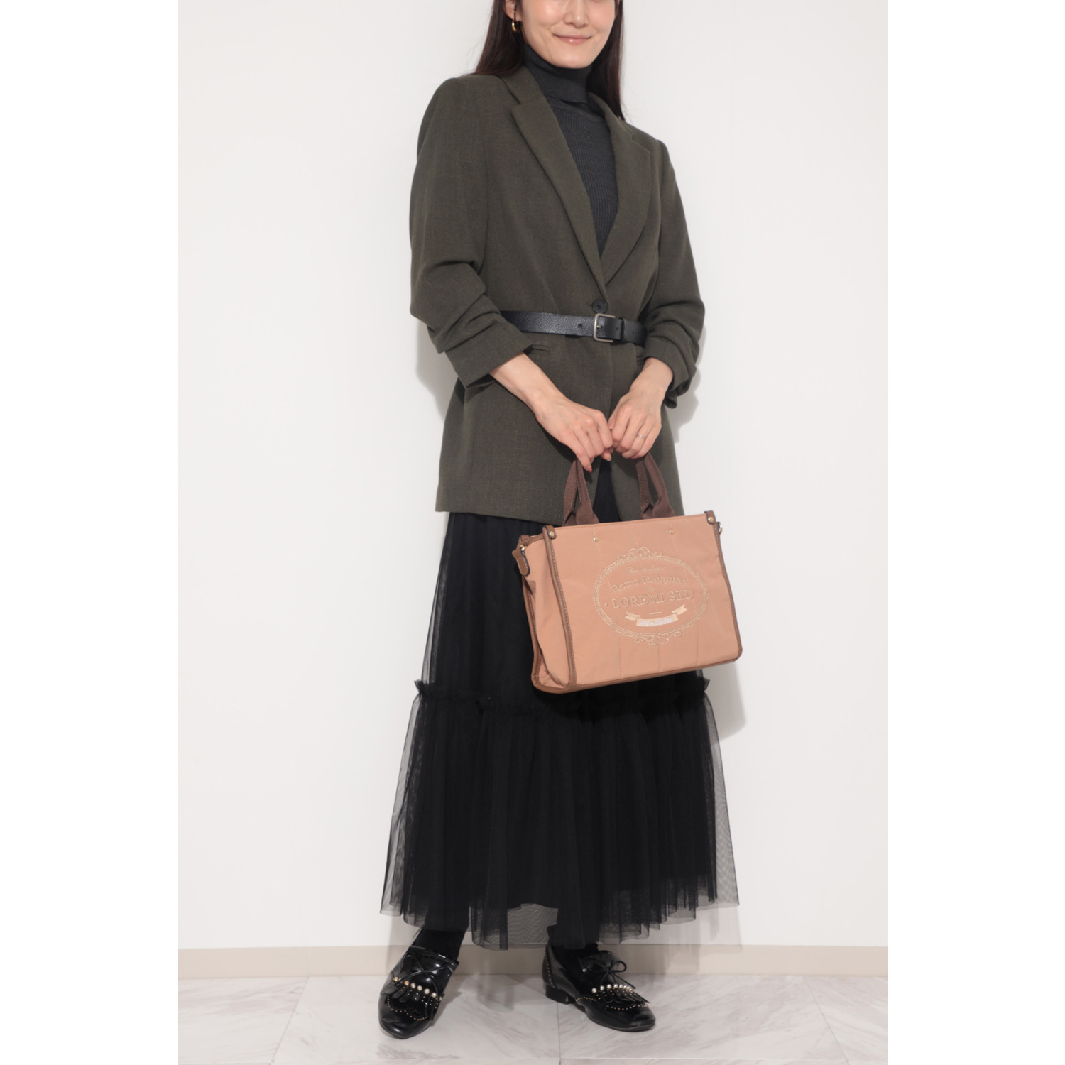 ラルジュ 刺しゅうロゴ ２ウェイ トートバッグ