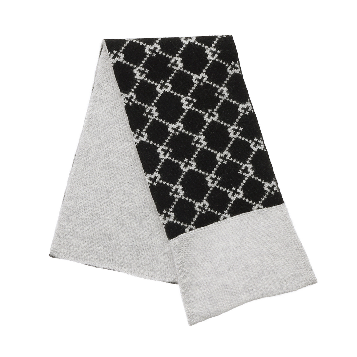 ミラ・ショーン 内モンゴル産 カシミヤ１００％ ジャガードニットマフラー