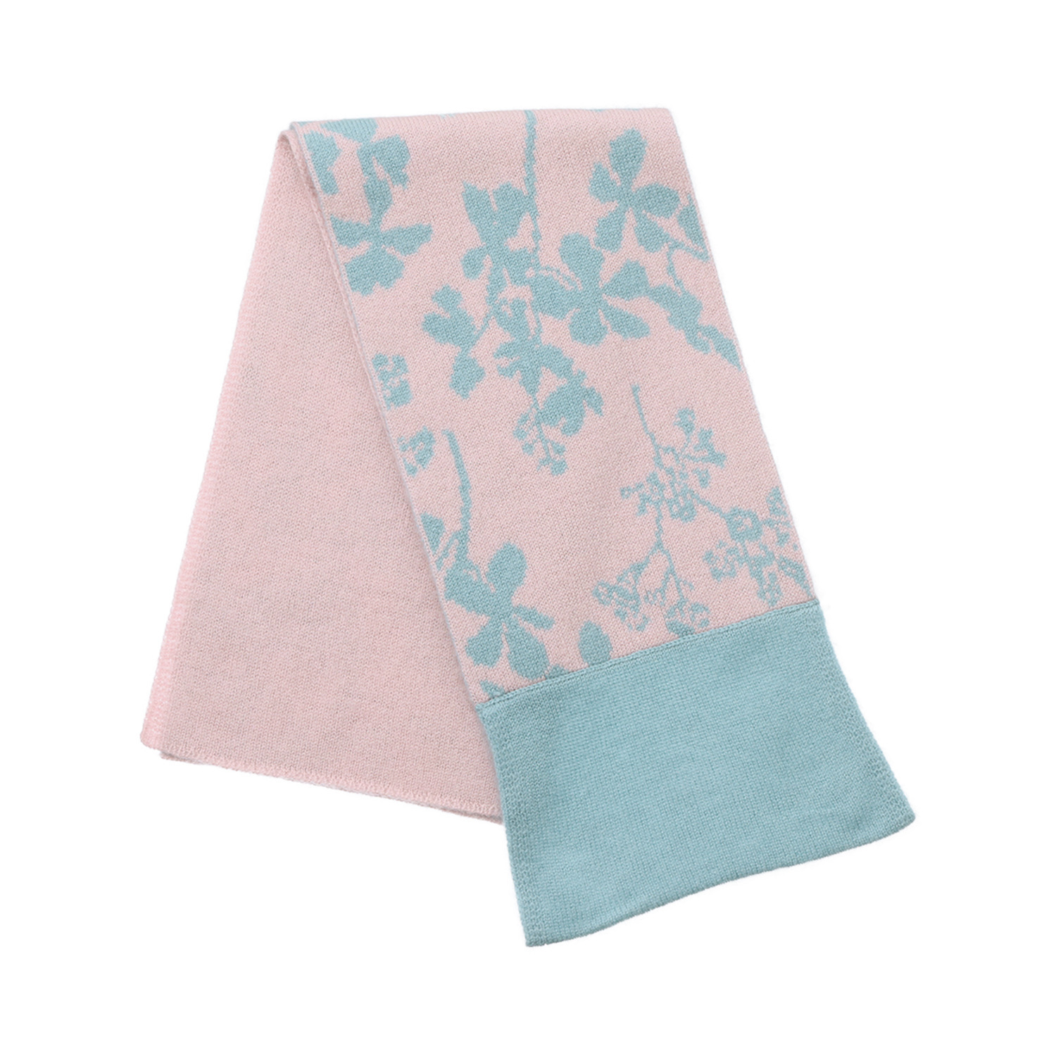 ミラ・ショーン 内モンゴル産 カシミヤ１００％ ジャガードニットマフラー