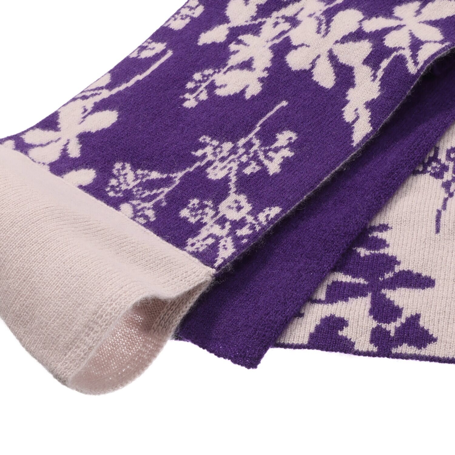 ミラ・ショーン 内モンゴル産 カシミヤ１００％ ジャガードニットマフラー