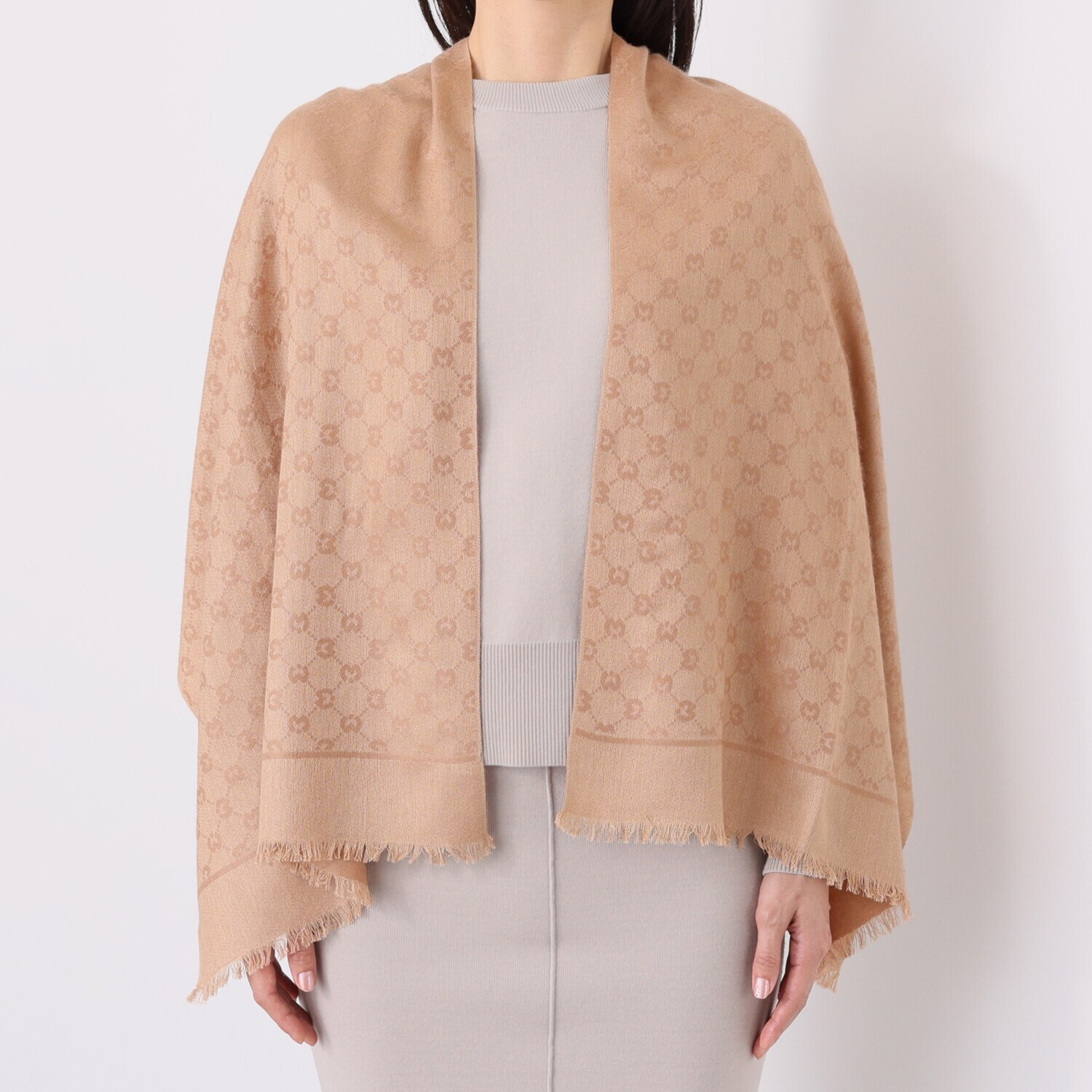 ミラ・ショーン カシミヤシルク ロゴジャガード ストール