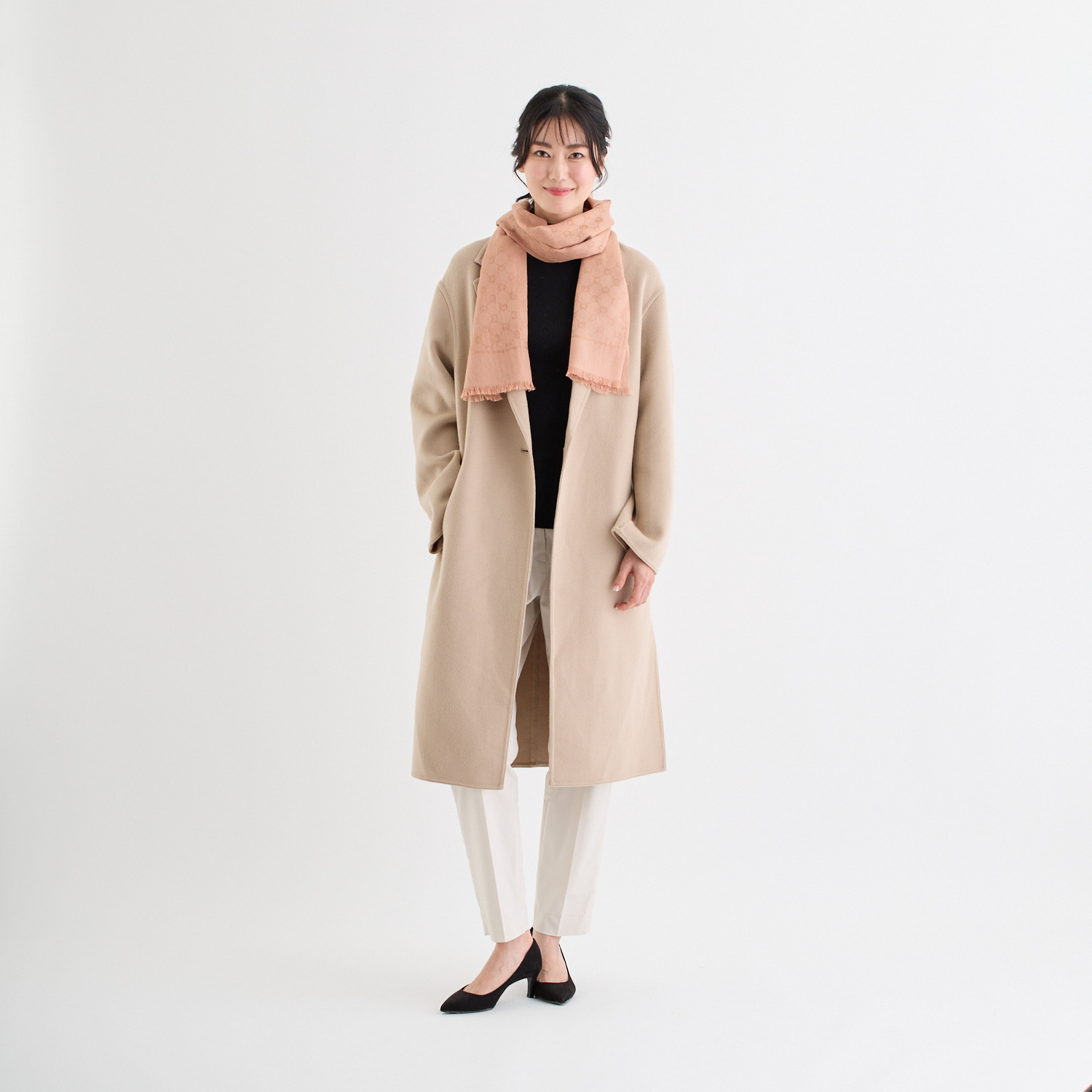 ミラ・ショーン カシミヤシルク ロゴジャガード ストール