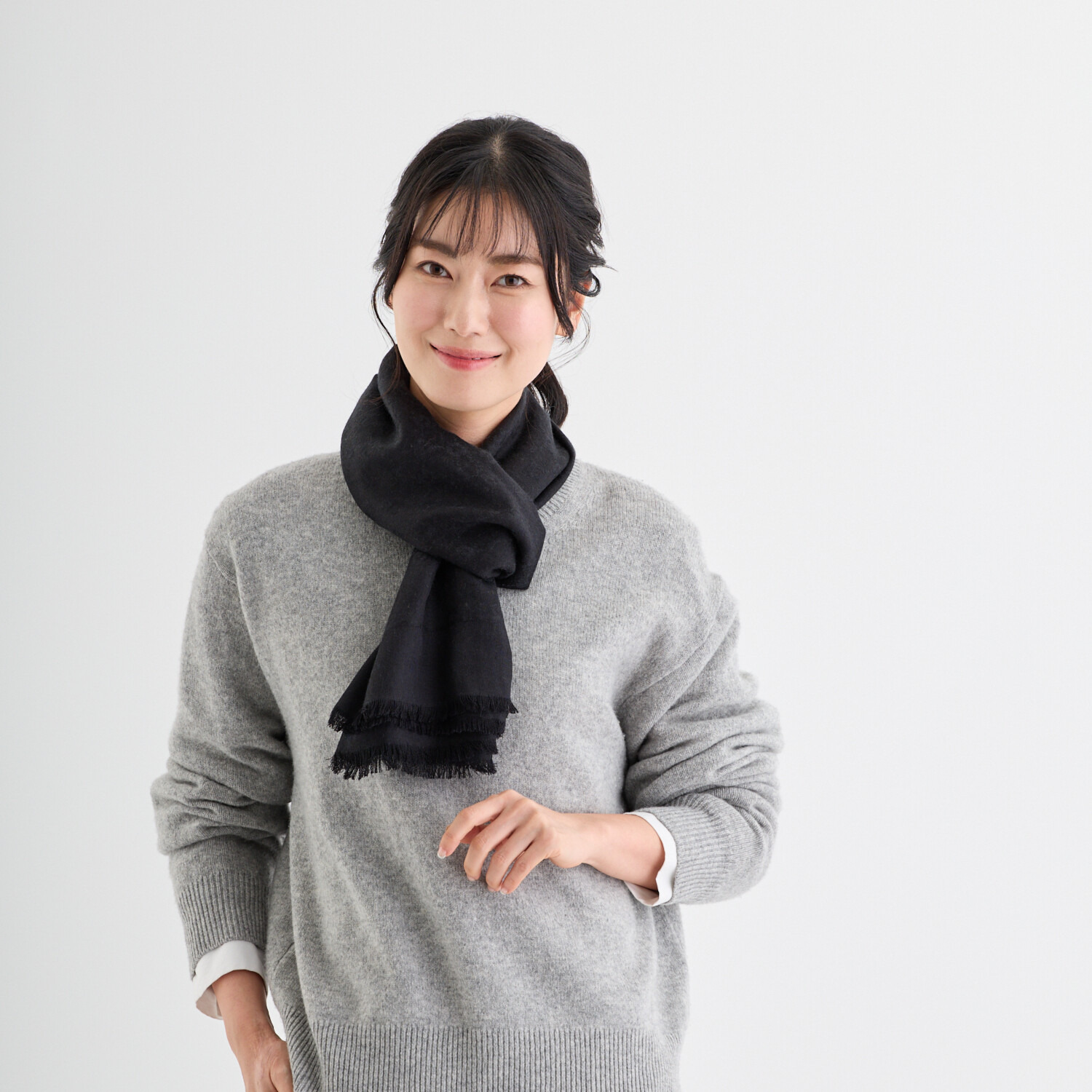 ミラ・ショーン カシミヤシルク ロゴジャガード ストール