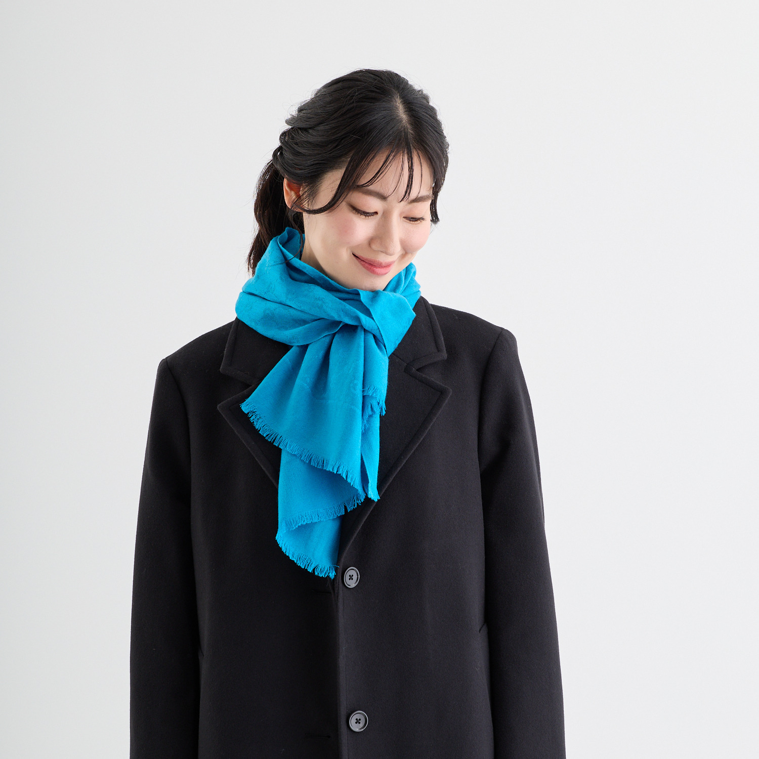 ミラ・ショーン カシミヤシルク ロゴジャガード ストール