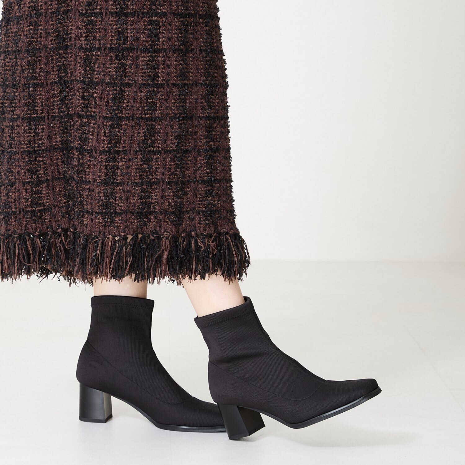 オリエンタルトラフィック スクエアトゥ ニットブーツ