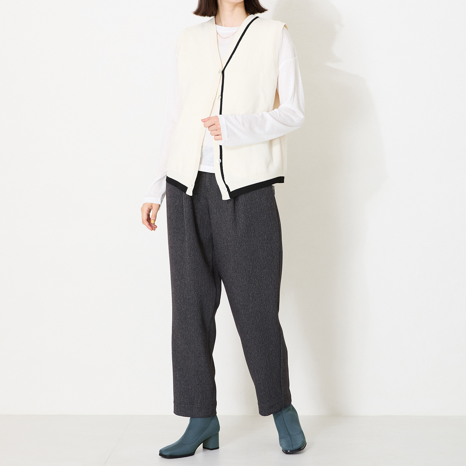 オリエンタルトラフィック スクエアトゥ ニットブーツ