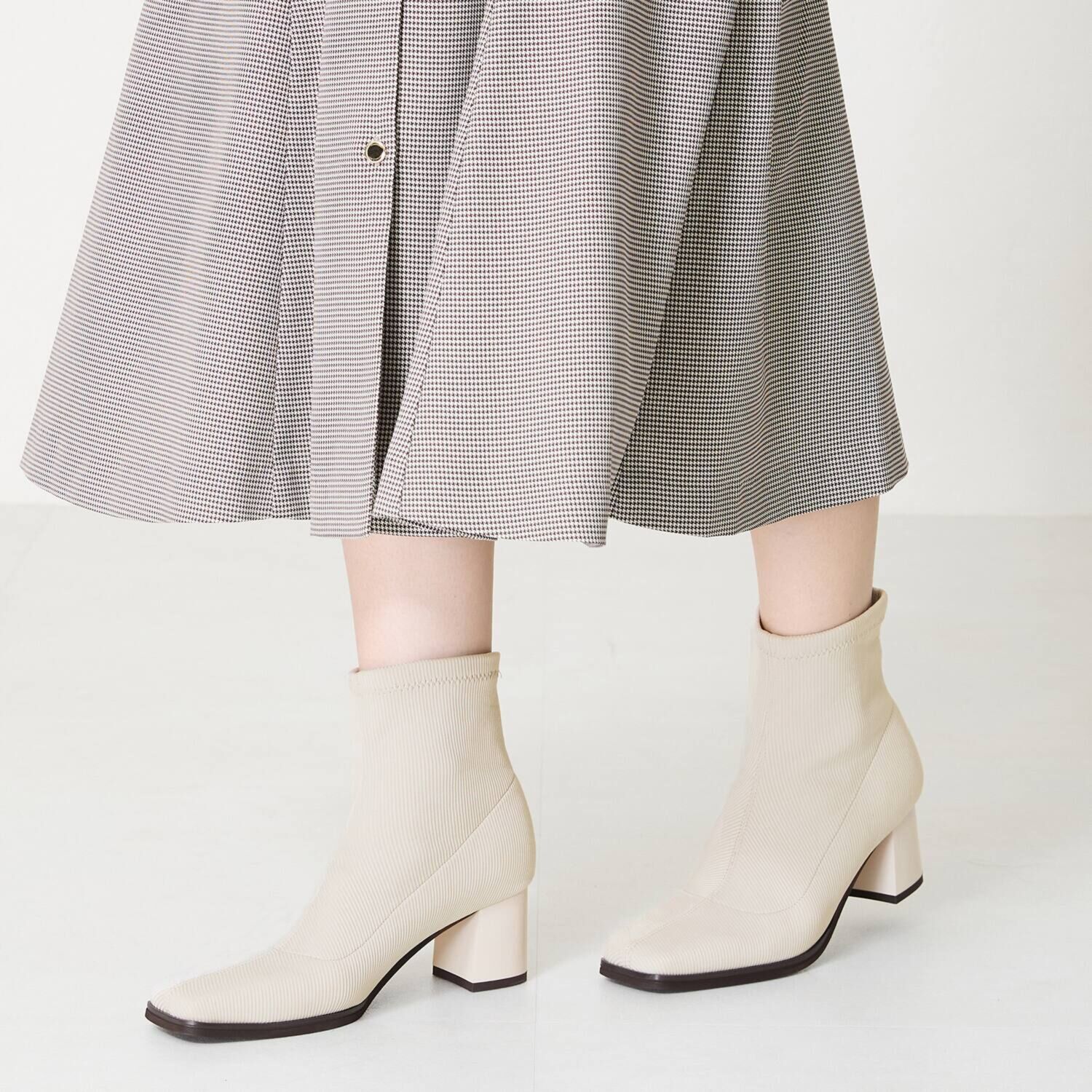 オリエンタルトラフィック スクエアトゥ ニットブーツ