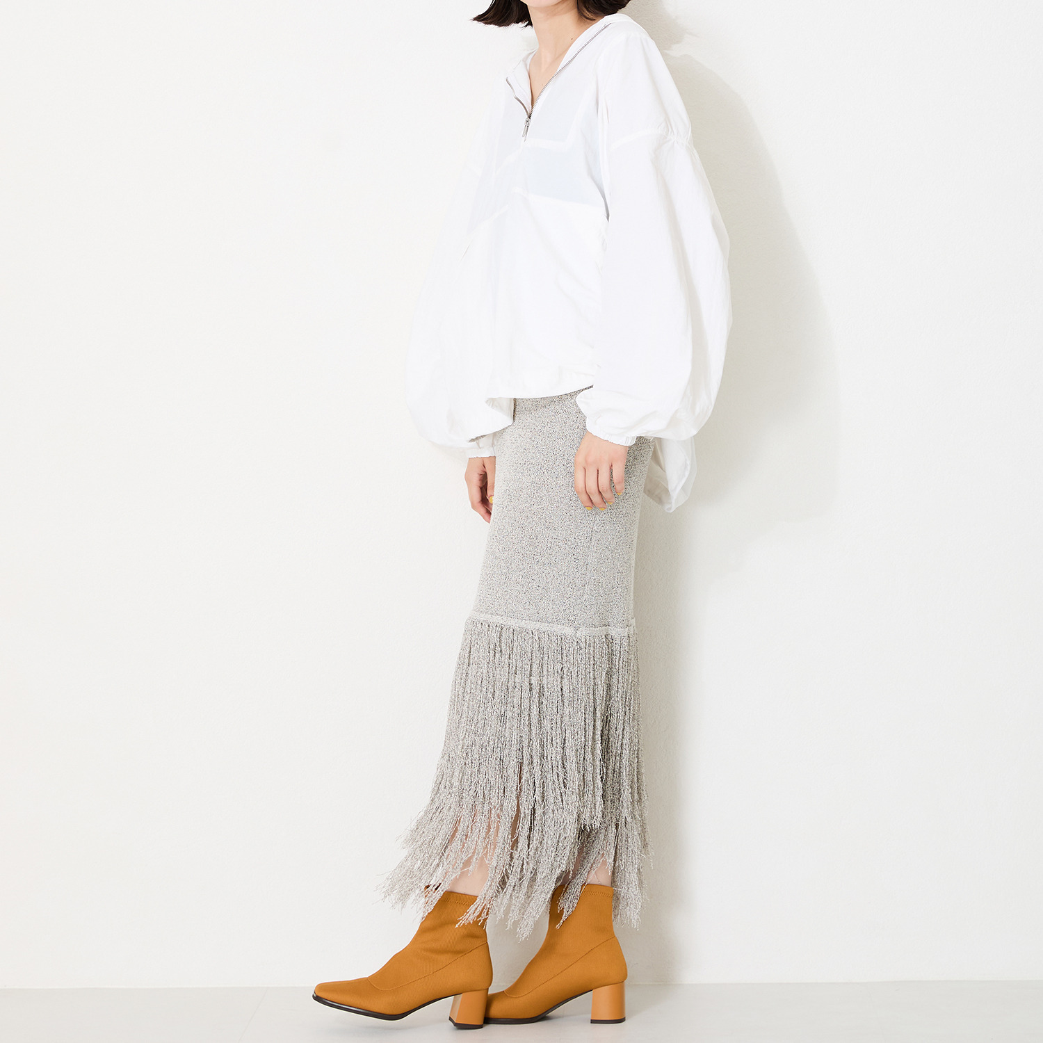 オリエンタルトラフィック スクエアトゥ ニットブーツ