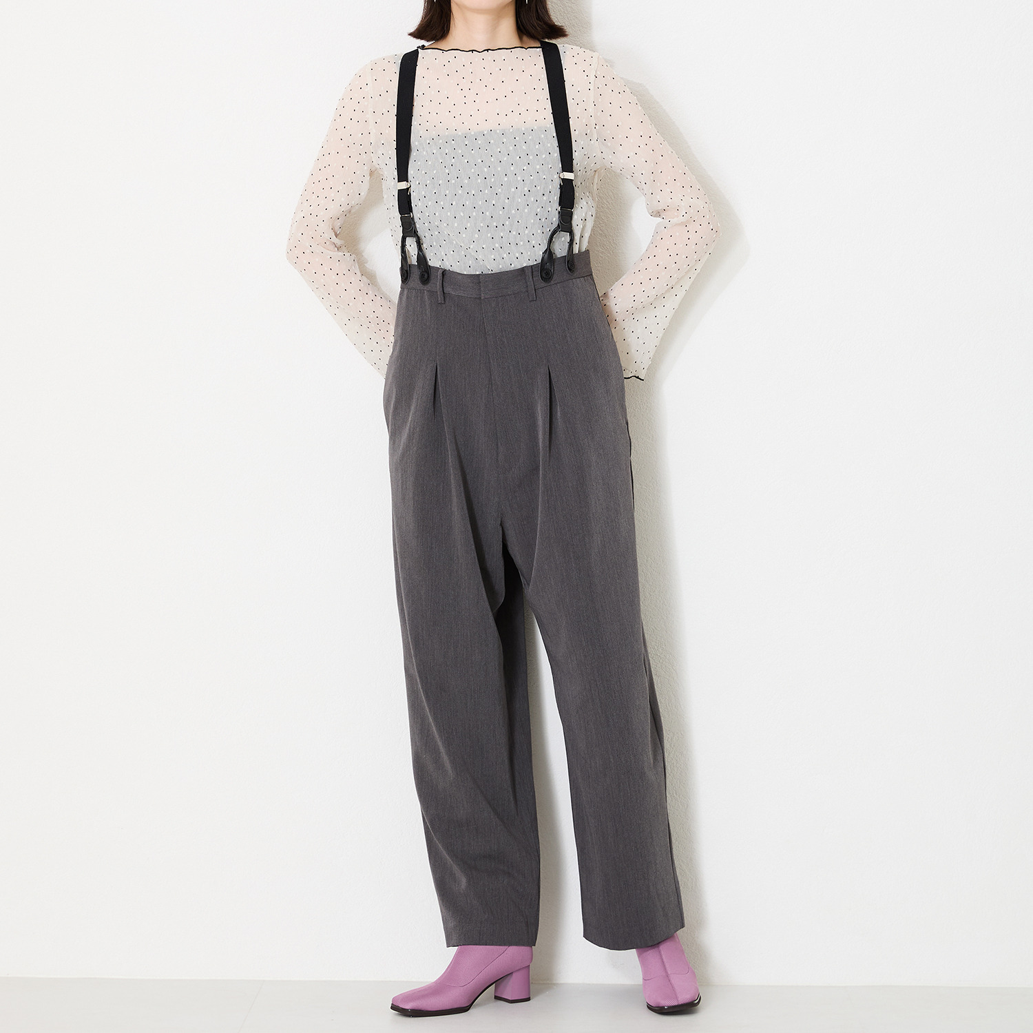 オリエンタルトラフィック スクエアトゥ ニットブーツ