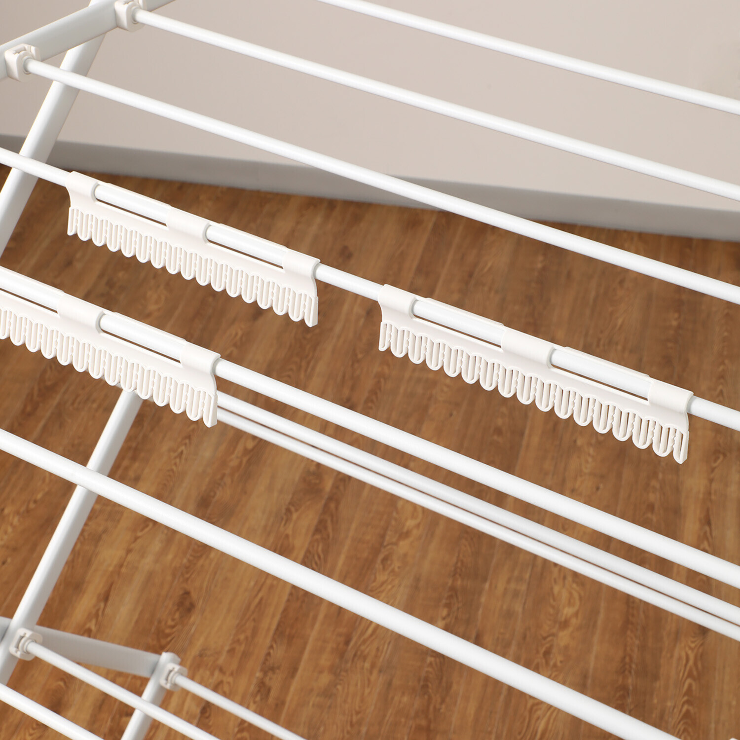 究極の工具不要♪ パーツをはめ込むだけで 簡単組み立ての 部屋干しアイテム！ クイックロック コンパクトスタンド物干し