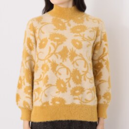 ダジュール フラワー柄 シャギーニット プルオーバー