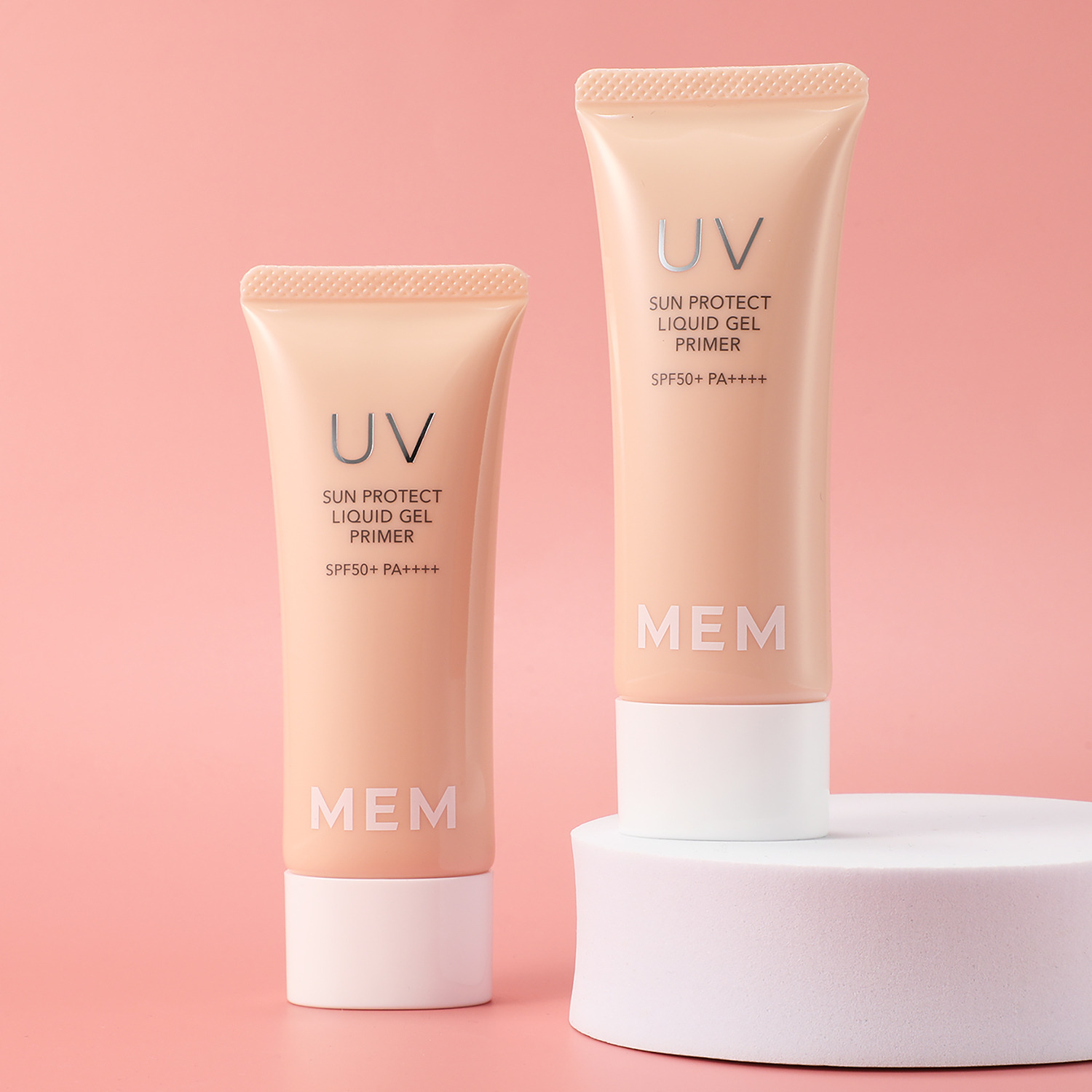 ＭＥＭ 毎日使いたくなる心地よさ メイク効果でくすみカバー 透明感ツヤ肌を演出！ サン　プロテクト リクイッド　ジェル プライマー ２本セット 