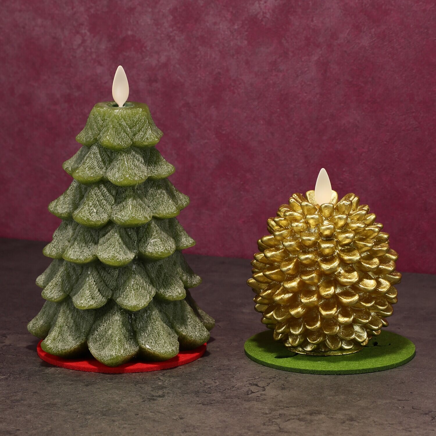 ムービングキャンドル “ルナーテ” ハッピーツリー＆ ゴールデン パインコーン