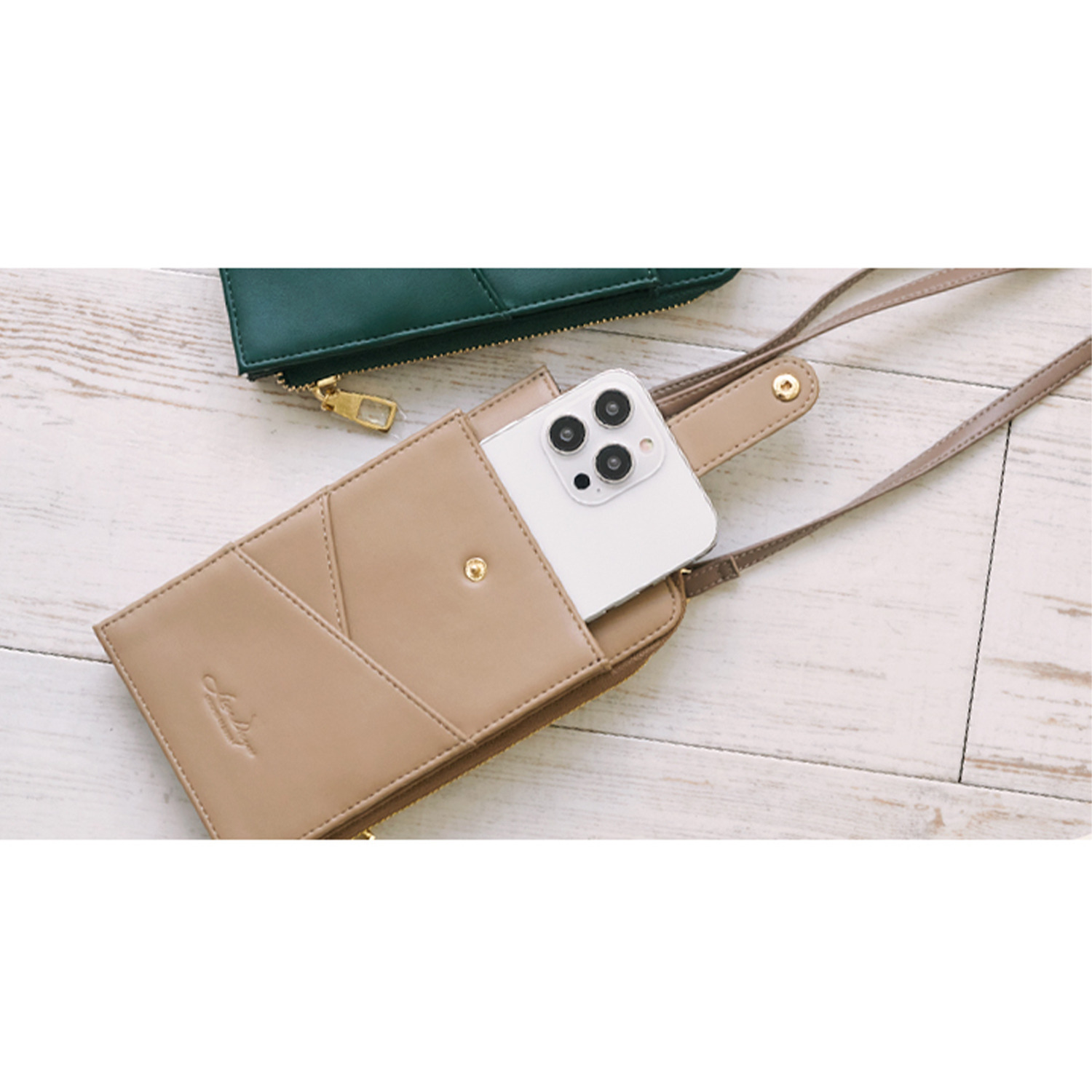 リズデイズ お財布機能付 スマホショルダーバッグ