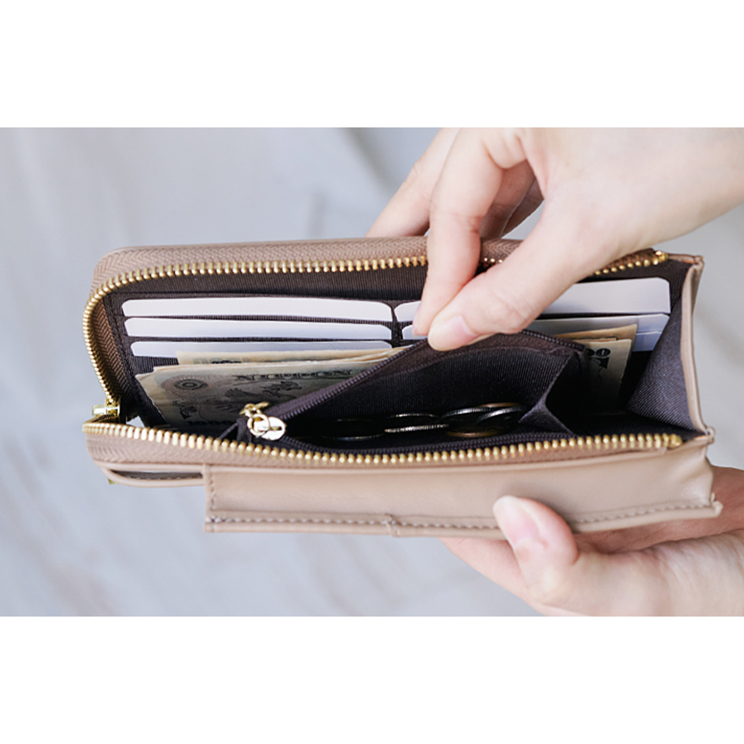 リズデイズ お財布機能付 スマホショルダーバッグ