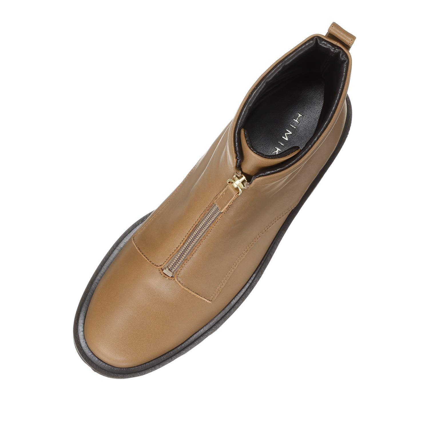 卑弥呼 日本製　はっ水牛革 フロントジップ ショートブーツ