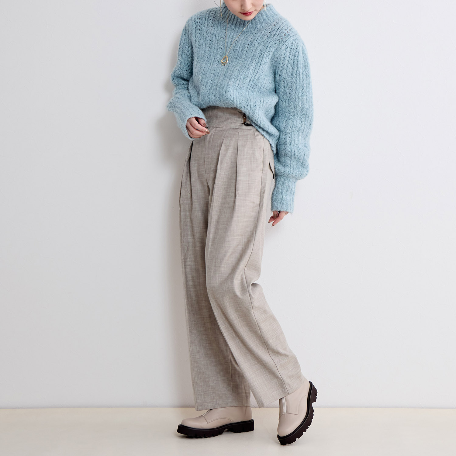 卑弥呼 日本製　はっ水牛革 フロントジップ ショートブーツ