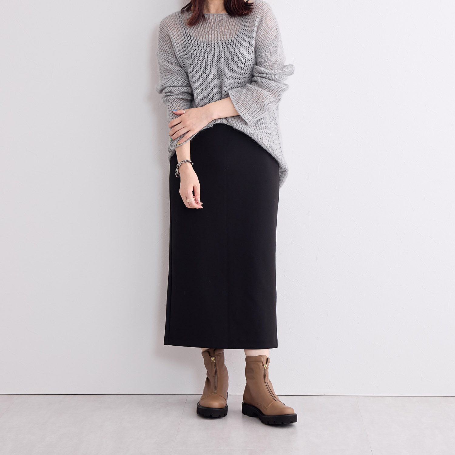 卑弥呼 日本製　はっ水牛革 フロントジップ ショートブーツ