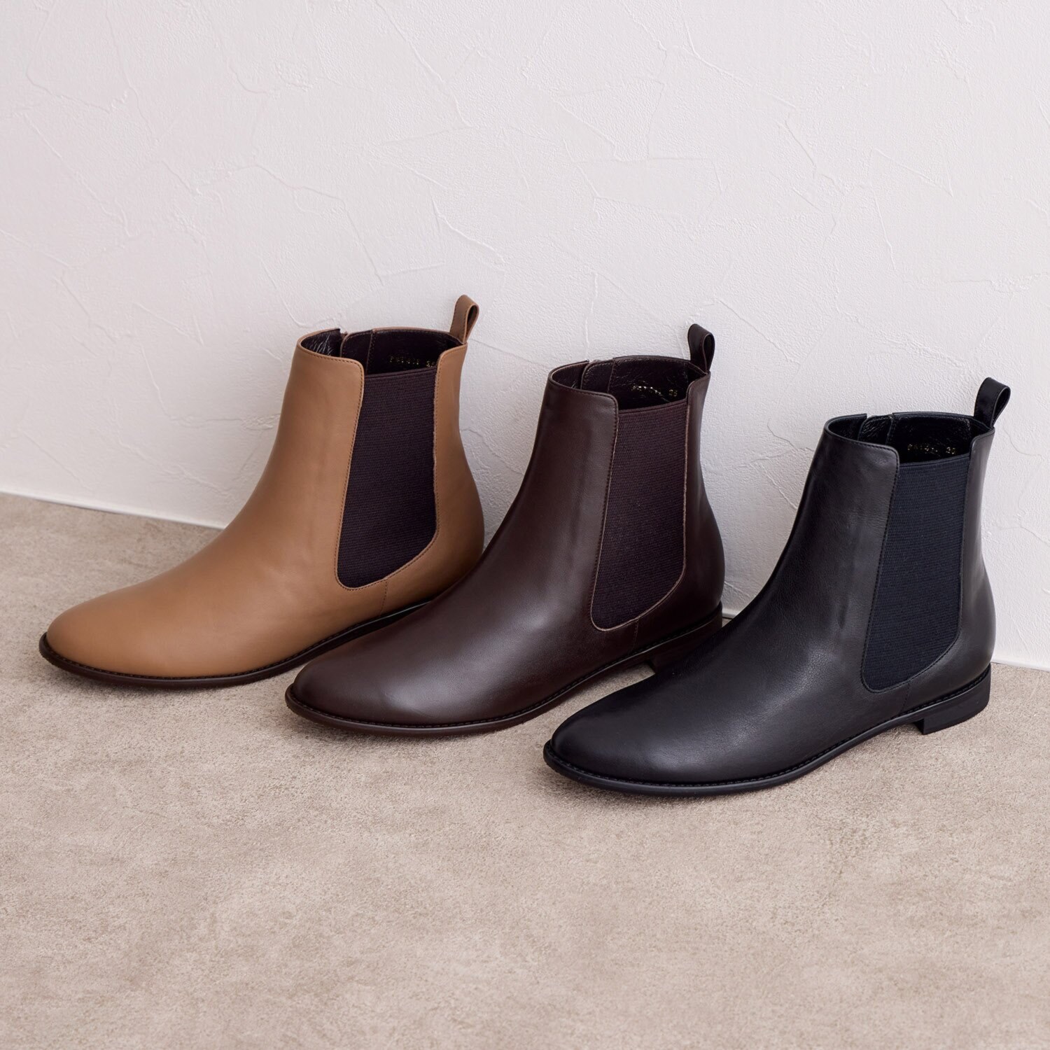 卑弥呼 日本製　はっ水牛革 サイドゴアショートブーツ