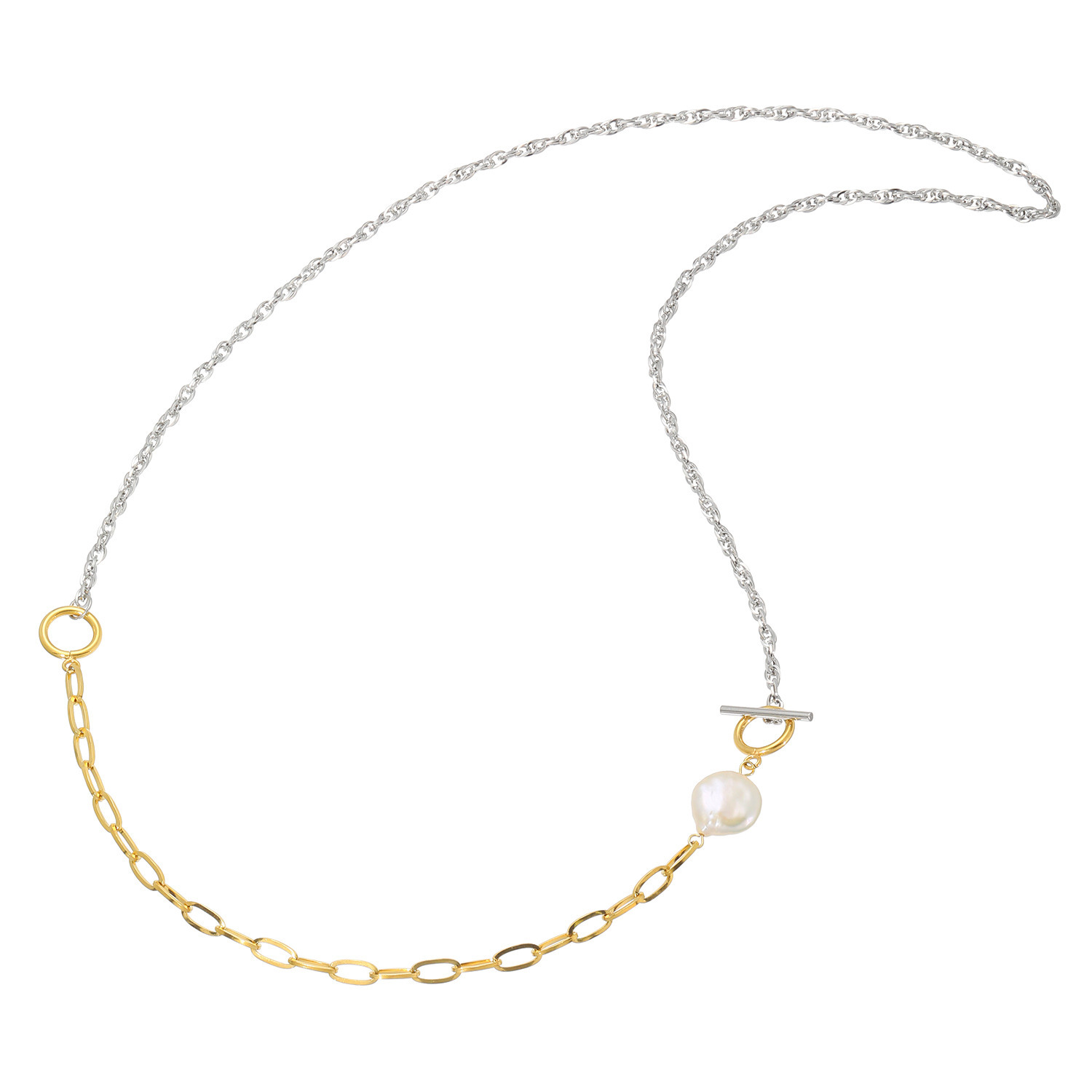 レクルール ステンレス 淡水パール マルチなアレンジができる デザインネックレス