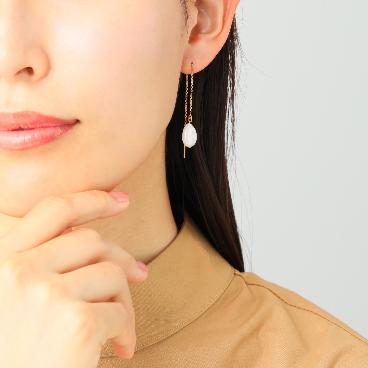 レクルール ステンレスＩＰコート 淡水パール アメリカンピアス