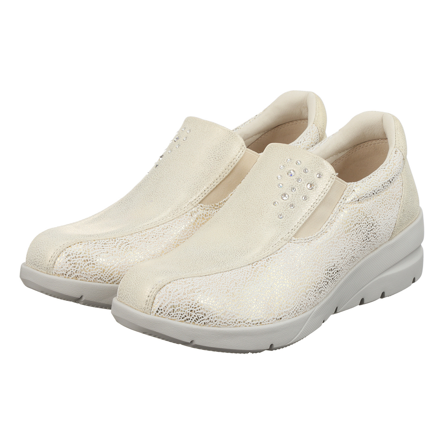 フィットジョイ スーパーストレッチ クリスタルガラス きらりスリッポン