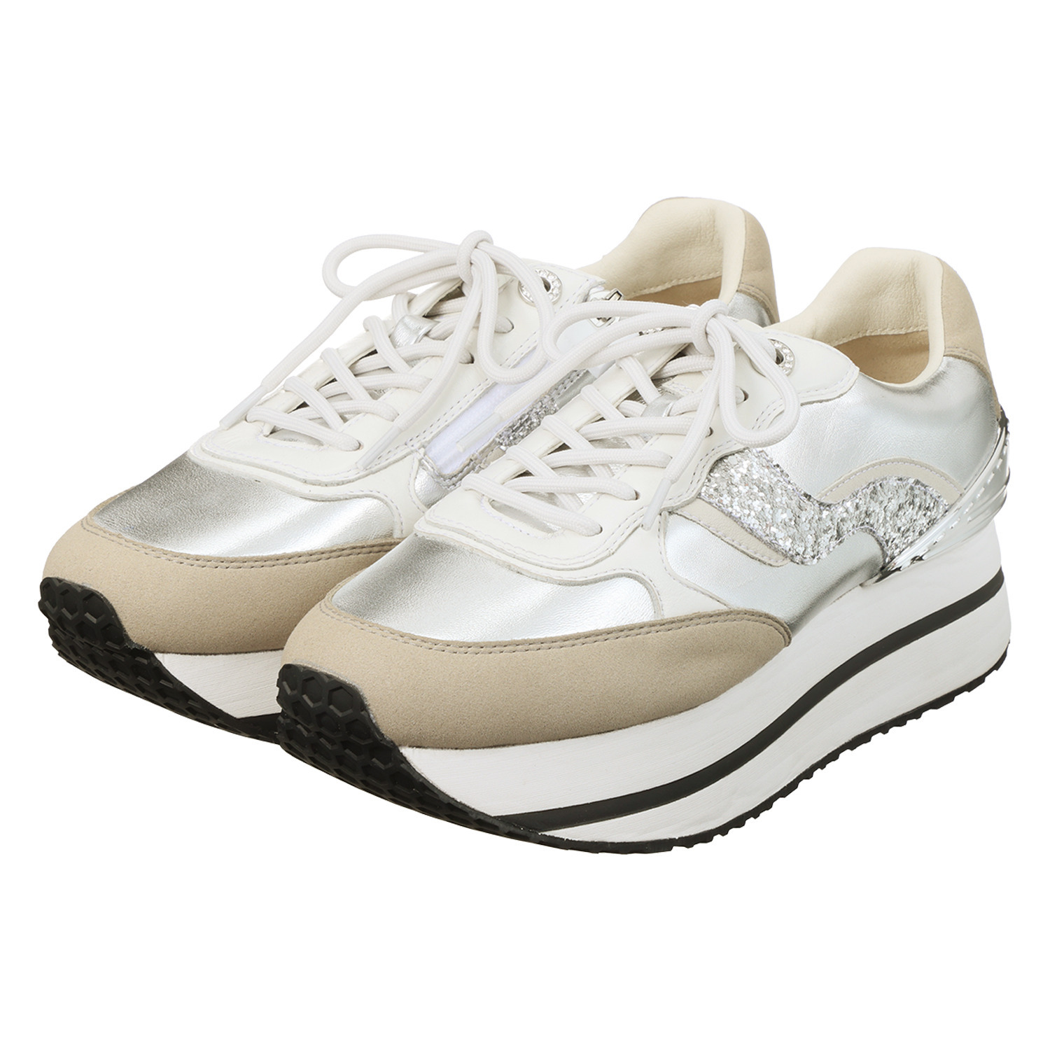 フィットジョイ シープレザー 厚底 ゴージャススニーカー