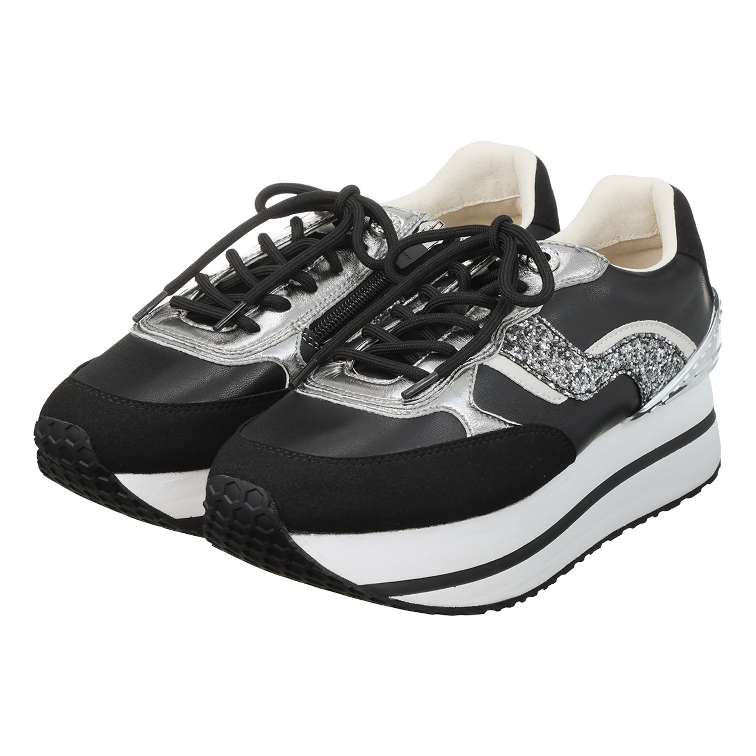 フィットジョイ シープレザー 厚底 ゴージャススニーカー