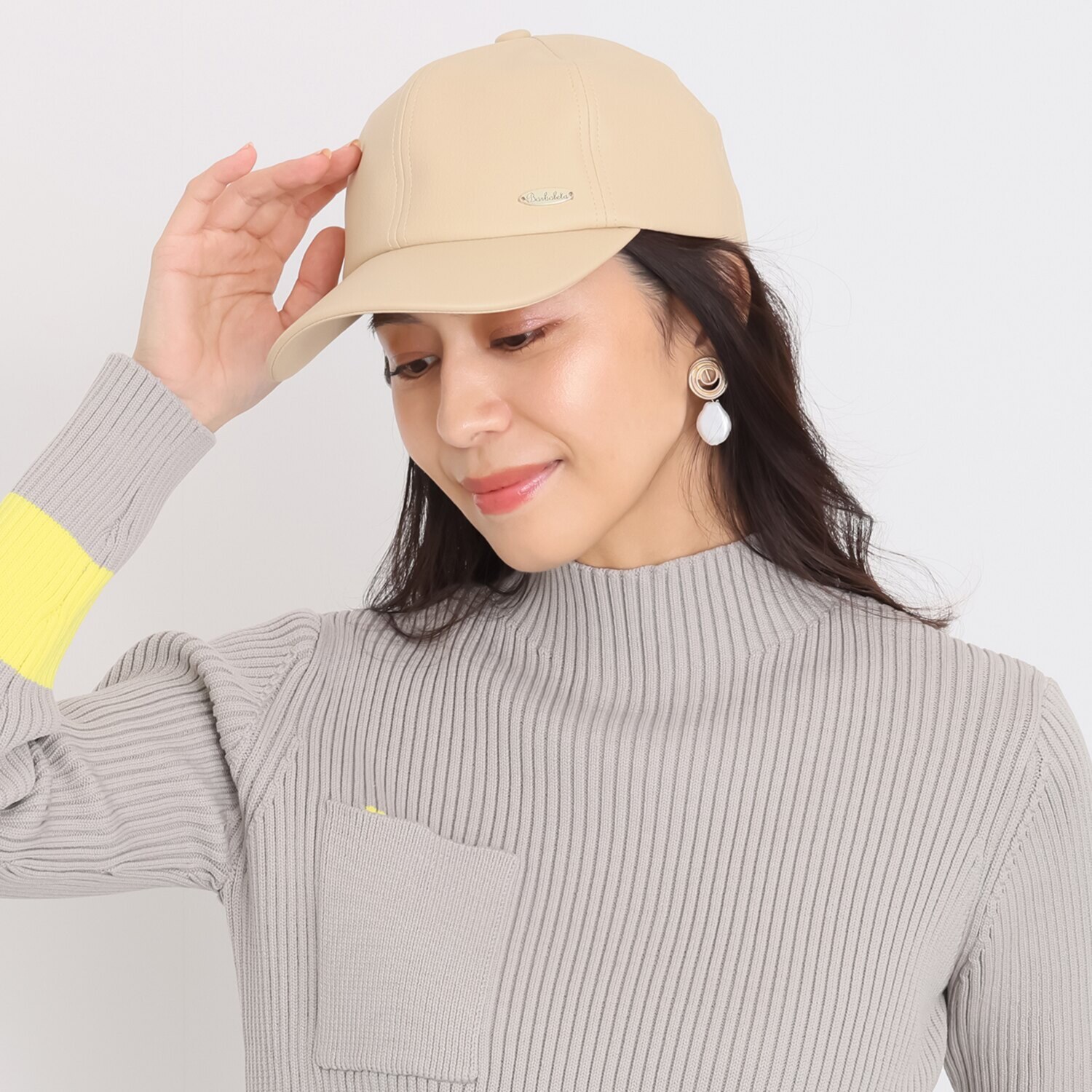 ステイラッキー かっこいい フェイクレザーキャップ