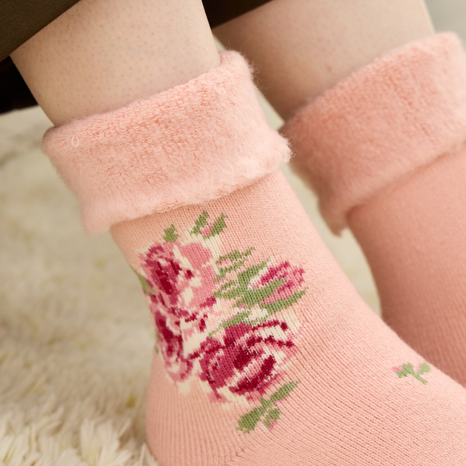 ローラ　アシュレイ クチュールローズ柄 ルームソックス２足組