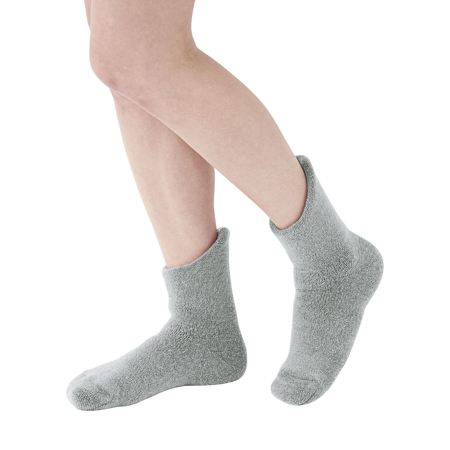 特許構造＆極厚あったか 老舗靴下メーカーの 日本製 備長炭ホームソックス ＜足首ロング＞