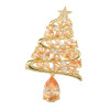 マダムヒロコ ツートーンカラーＣＺ クリスマスツリーブローチ “ゴールデンツリー”