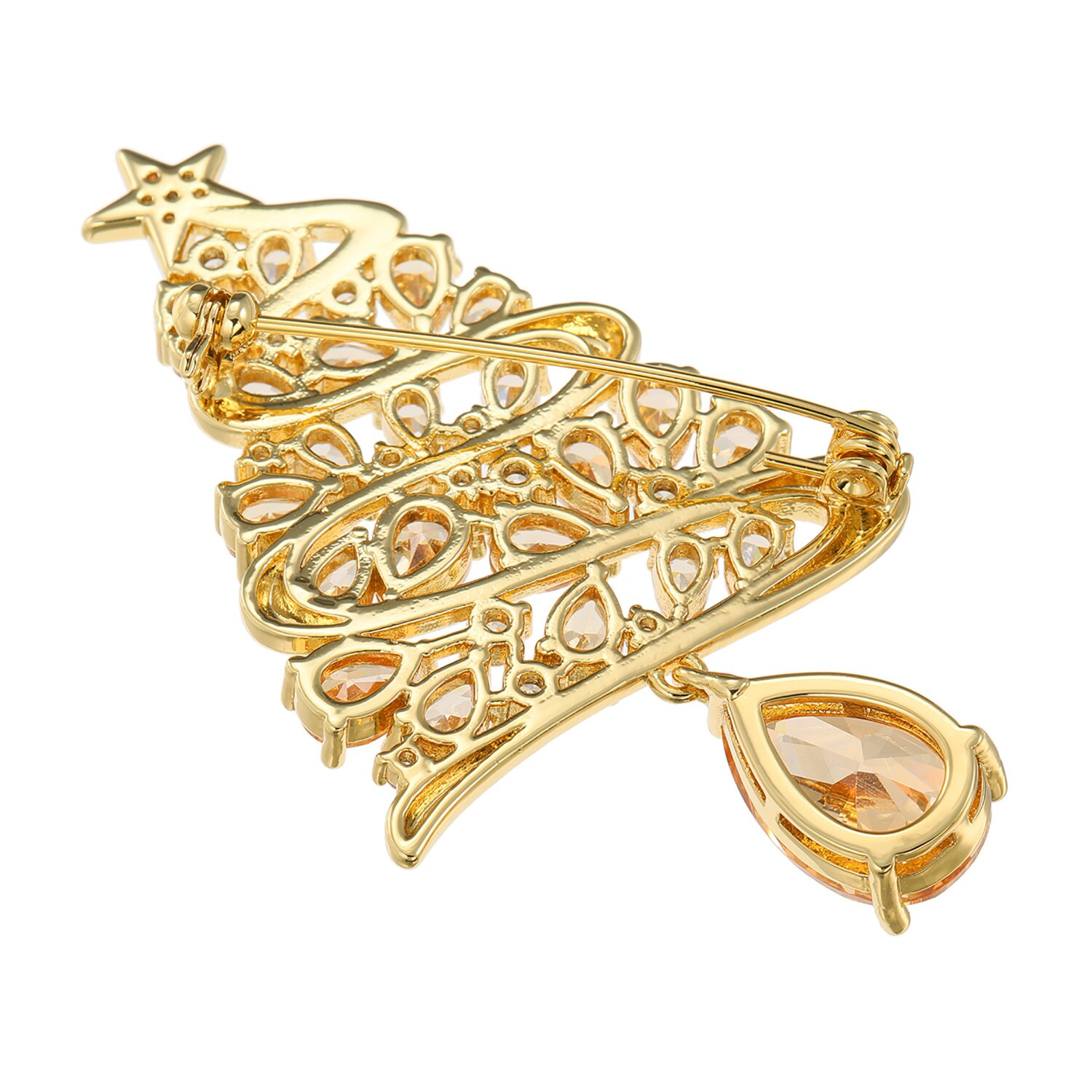 マダムヒロコ ツートーンカラーＣＺ クリスマスツリーブローチ “ゴールデンツリー”