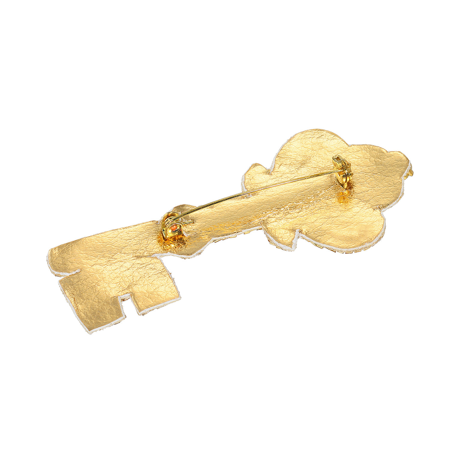 マダムヒロコ ビーズ＆ビジュウ刺しゅう ロックセットモティーフ ブローチ “ラブリーロック”