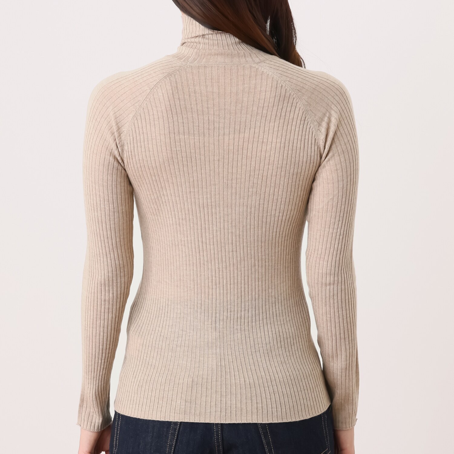 リラクラッシー しっとり柔らかな肌触り ６種の複合糸素材 ロングカーディガン＆ ハイネックニット